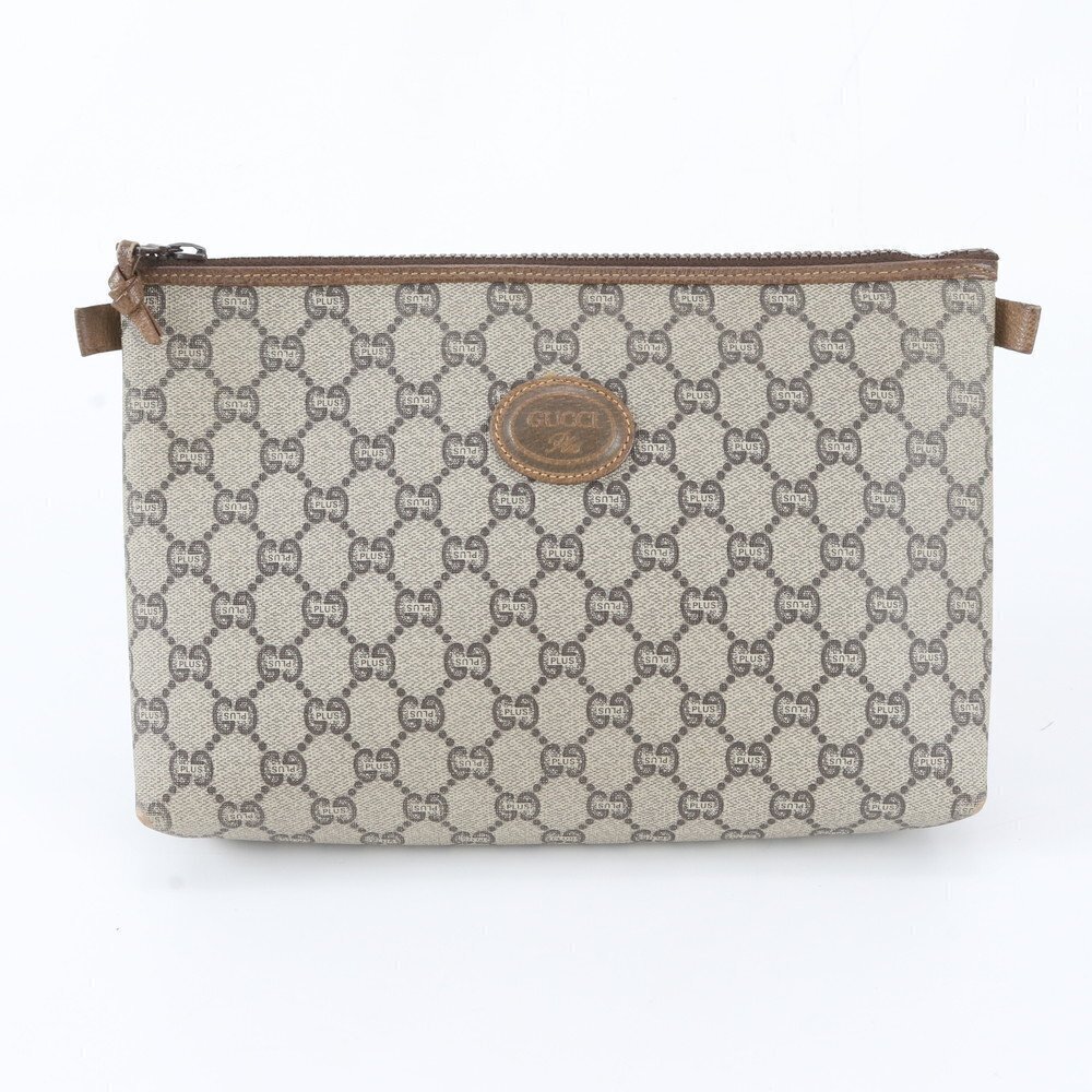 Gucci GG Plus Leather Shoulder Bag Clutch Business